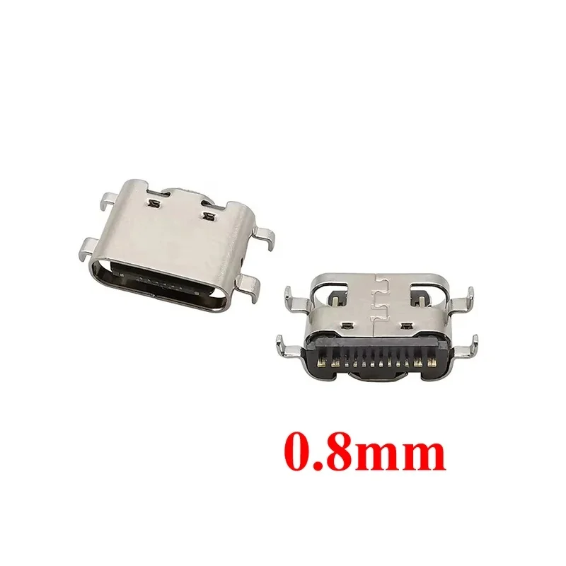 10/20/50Pcs Type C USB 16Pin Connector Female Charging Port Jack Type-C Socket 1.6mm 0.8mm PCB Soldering SMD SMT DIY Repair Type