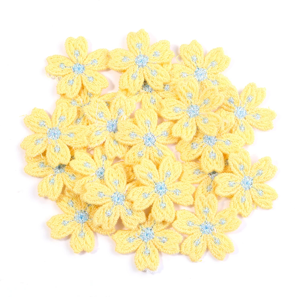 20 stks/partij Borduren Bloem Applicaties Veelkleurige 2.4 cm Kleding Patches Sticker Voor DIY Ornamenten Naaibenodigdheden Accessoires