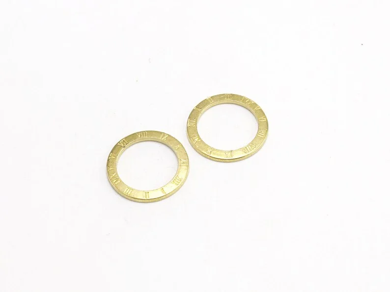 30pcs Brass Round Charm, Brass Watch Dial Plate, Round Circle Connector, 16.3x1mm, Round Brass Findings, Jewelry making R2183