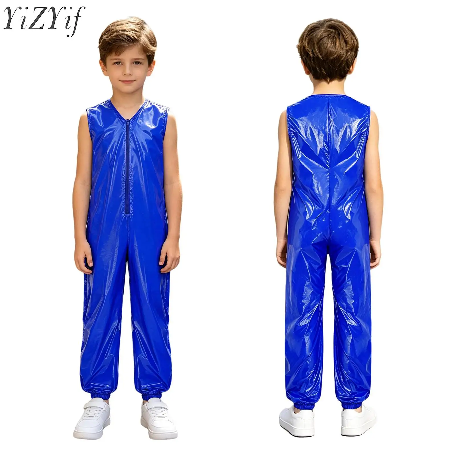 Kids Boys Girls Adaptive Jumpsuit Romper Water Resistant Diaper Cover Bodysuit Sleeveless Leg Opening Leotard for Rainy Days