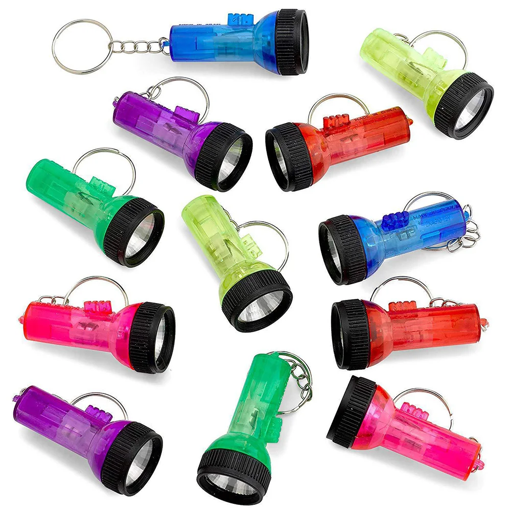 

24 Pcs Keychain Sturdy Car Key Ring LED Light Keyring With Light Torch Keyring Car Ring Pendant Camping Dog Safety