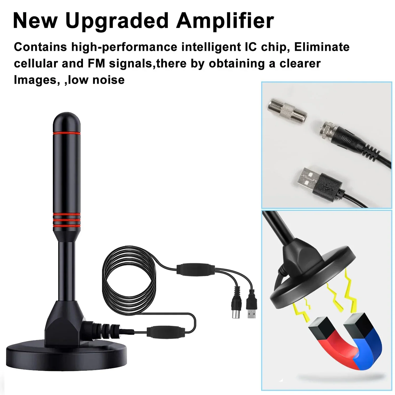 Антенна HDTV с усилителем VHF/UHF приемник dab DVB-T DVB-T2 Внутренняя антенна Smart TV со свободным обзором