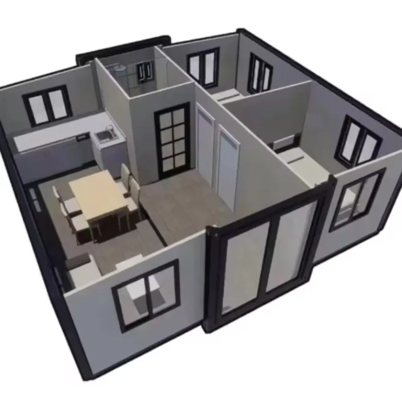 Portable Container House, Prefabricated Mobile Homes, Expandable Living Units, Modular Office Cabin Foldable House Hot Sale