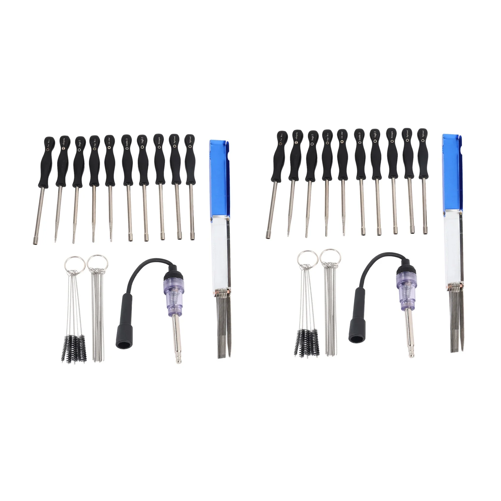 2X инструмент для регулировки карбюратора, комплект отверток, очиститель, тестер зажигания двигателя для обычного 2-тактного карбюратора, струна двигателя-B61B