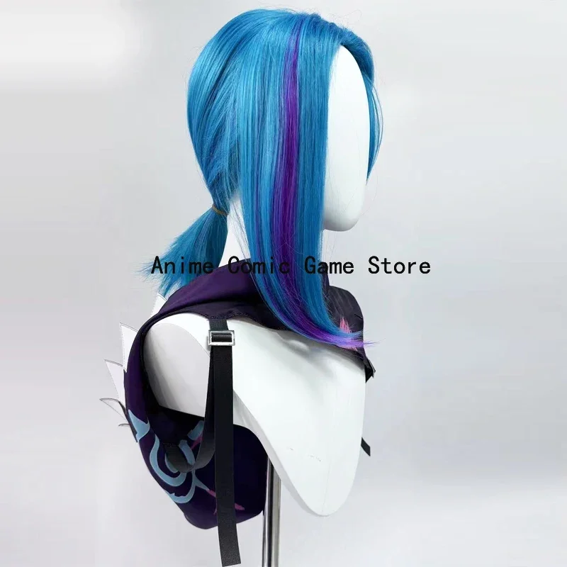 IN STOCK Jinx Arcane Cosplay Outfit Wig  Anime Game LoL Purple Hat  Accessories Outfits Halloween Party Role Play Suit for Women
