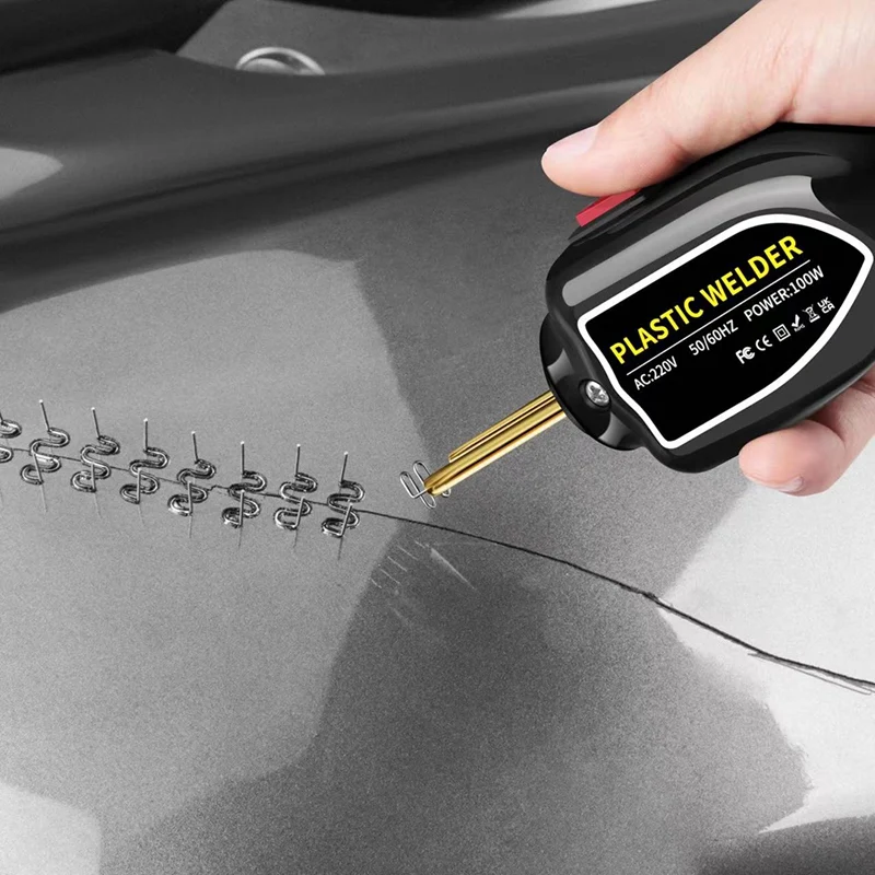 ●Plastic Welder 220V New Hot Air Torch Hot Stapler Plastic Welder Soldering Iron Nail Bumper Repair Car Tool EU Plug