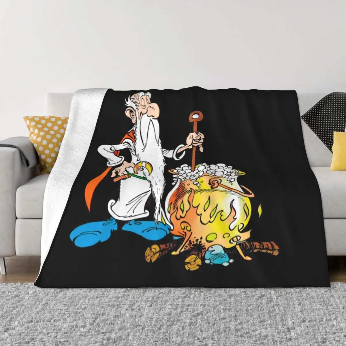 Asterix And Obelix Anime Flannel Blanket Cartoon Funny Throw Blanket for Home 125*100cm Bedspreads