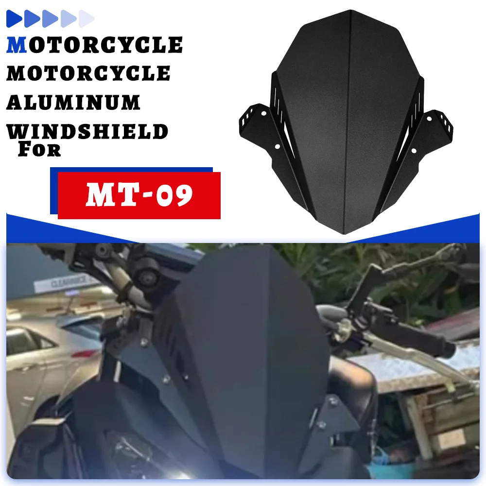 

FOR YAMAHA MT-09/FZ-09 2017-2020 2019 2018 Accessories Windscreen Fairing Aluminum Wind Shield Deflector Motorcycle Windshield
