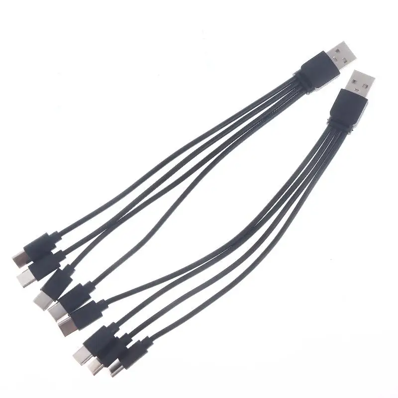 New.1/2Pieces 20cm USB To Type-c Splitter Adapter Cable 2/3/4/5 Port USB C Splitter Cable USB To Type C Multiple Charging Cable