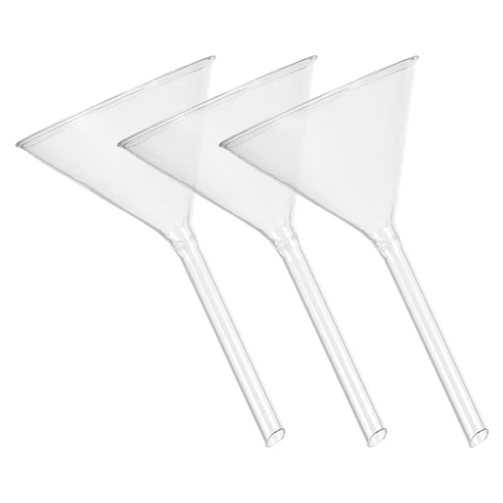 

3Pcs 100Mm Laboratory Glass Filling Funnel Short Stem Triangular Design for High Durability and Smooth Liquid Transfer