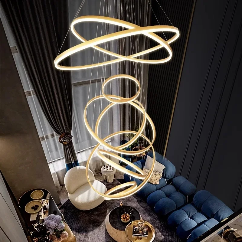 Decoração moderna para casa luzes led pingente luz lâmpadas para escada lustres para sala de estar pendurado luz iluminação interior