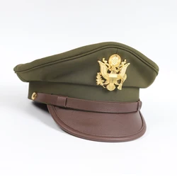 WW2 US Airborne Officer Visor Cap Hat with Golden Eagle Size