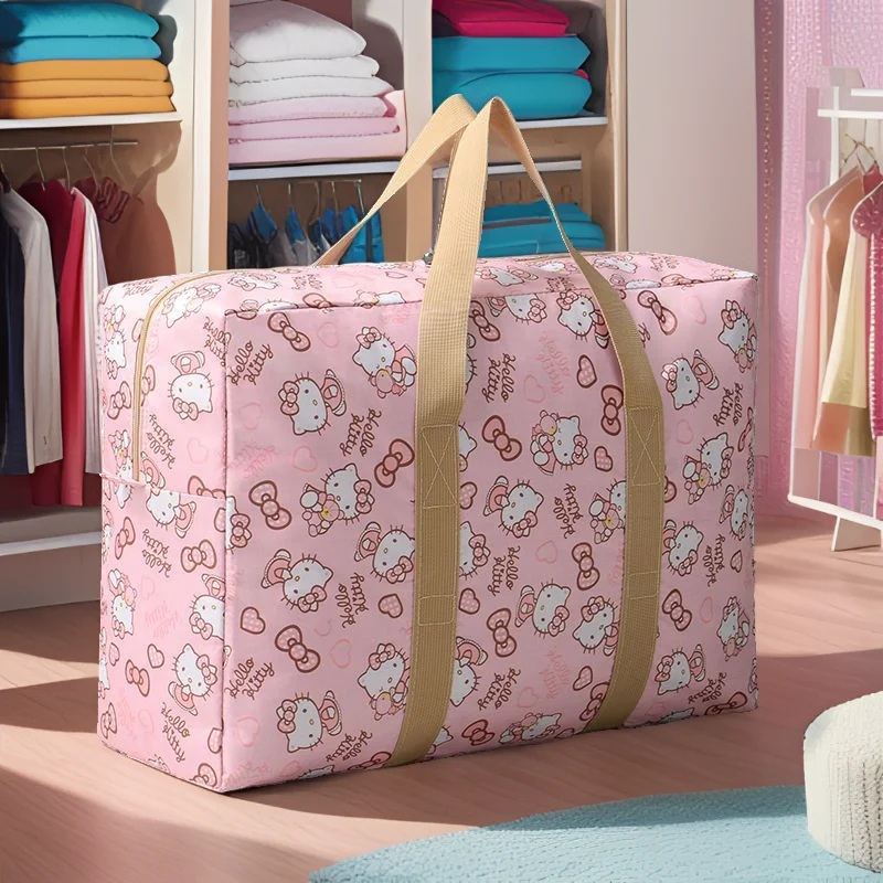 

Sanrio Hello Kitty Storage Bag Y2k Large Waterproof Clothing Quilt Organizers Bag Moving Camping Travel Back School Luggage Bags