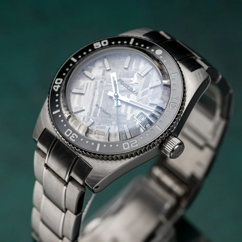 Proxima Men Automatic Watch 40MM Military Mechanical Wristwatch 20Bar Waterproof BGW-9 Luminous Ceramic Bezel Meteorite Dial