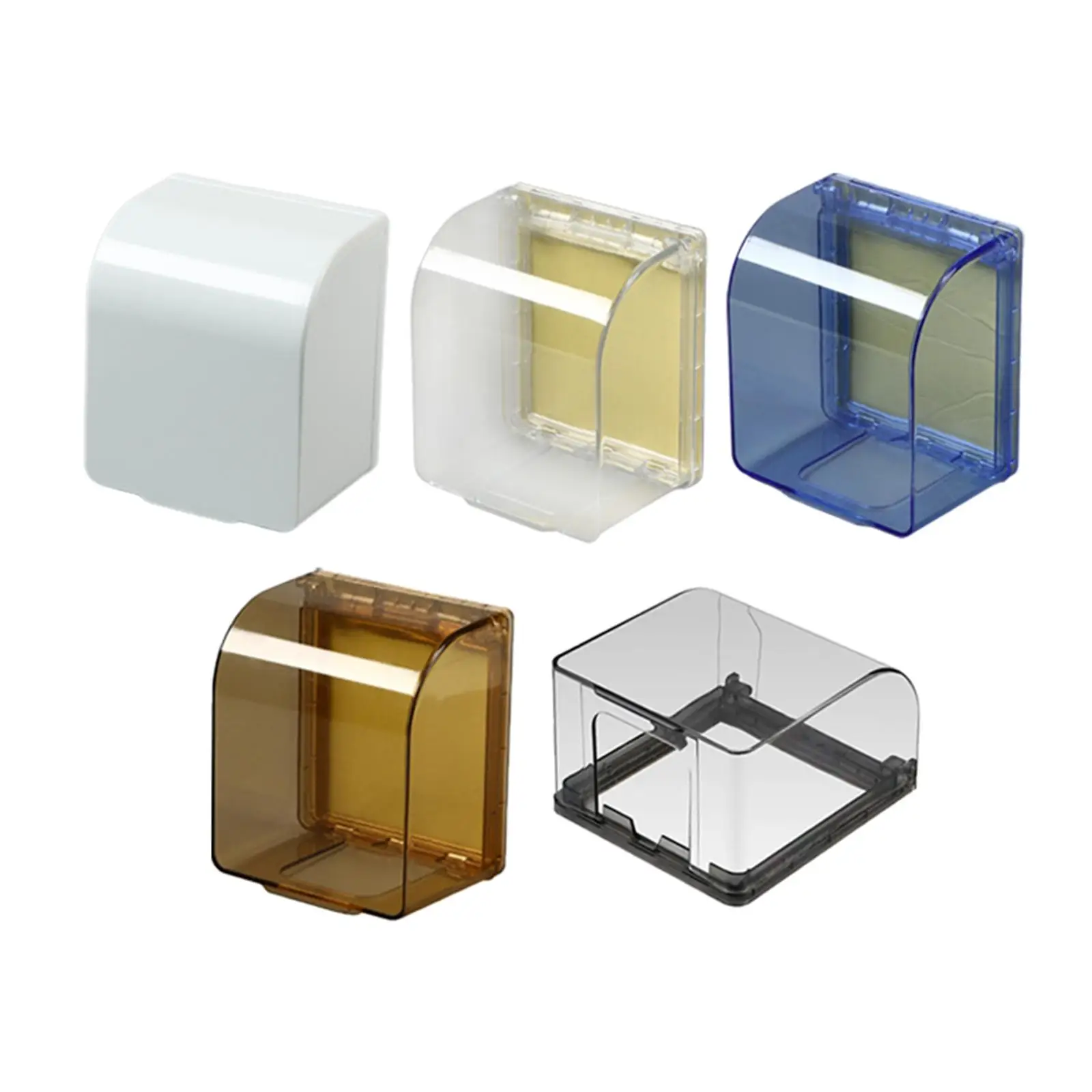 ABS Switch Socket Box Cover Waterproof Splashproof Self Adhesive Outlet Protector for Kitchen Bathroom Bedroom Wall Decor