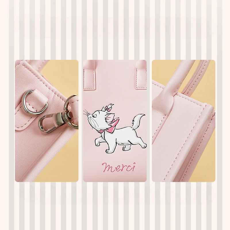 Kawaii Disney Marie Cat Tote Bag Cartoon Grils Crossbody Shoulder Bags Anime Plush Satchel Mobile Phone Bag Cute Handbags Gift