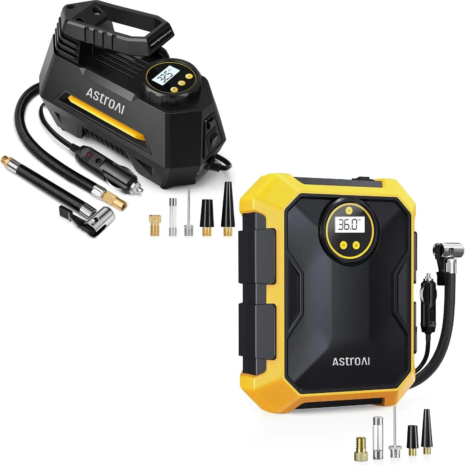 

12V LED Portable Tire Inflator for Cars and Bikes with Automatic Shut-off Car Maintenance Accessory