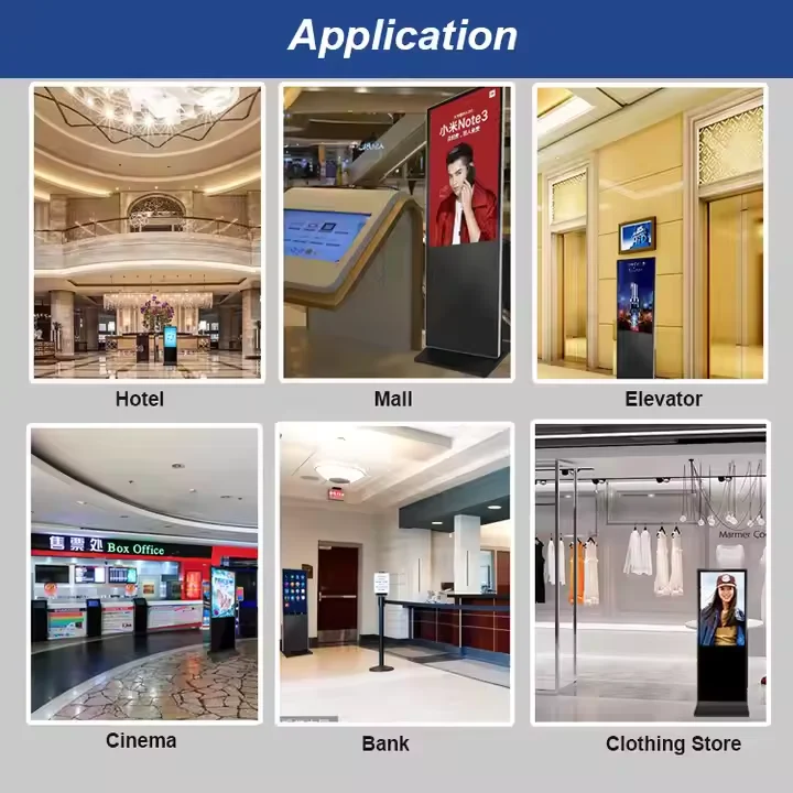32 43 50 55 65 inch 4k floor standing advertising video monitor LCD touch screen totem business screen display digital panel