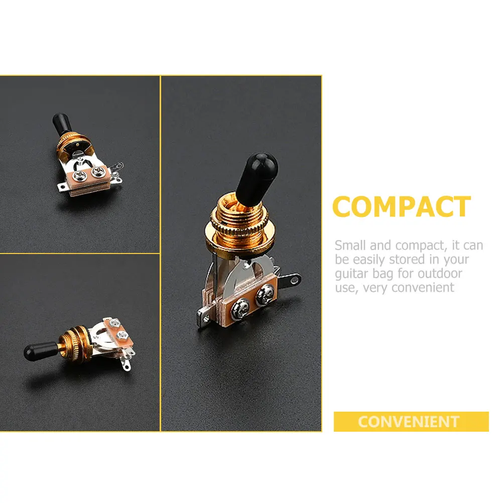 

Metal Pickup Toggle Switch Golden Knobs Durable Compact Electric Guitar Selector Accessories Guitarists Guitar Parts