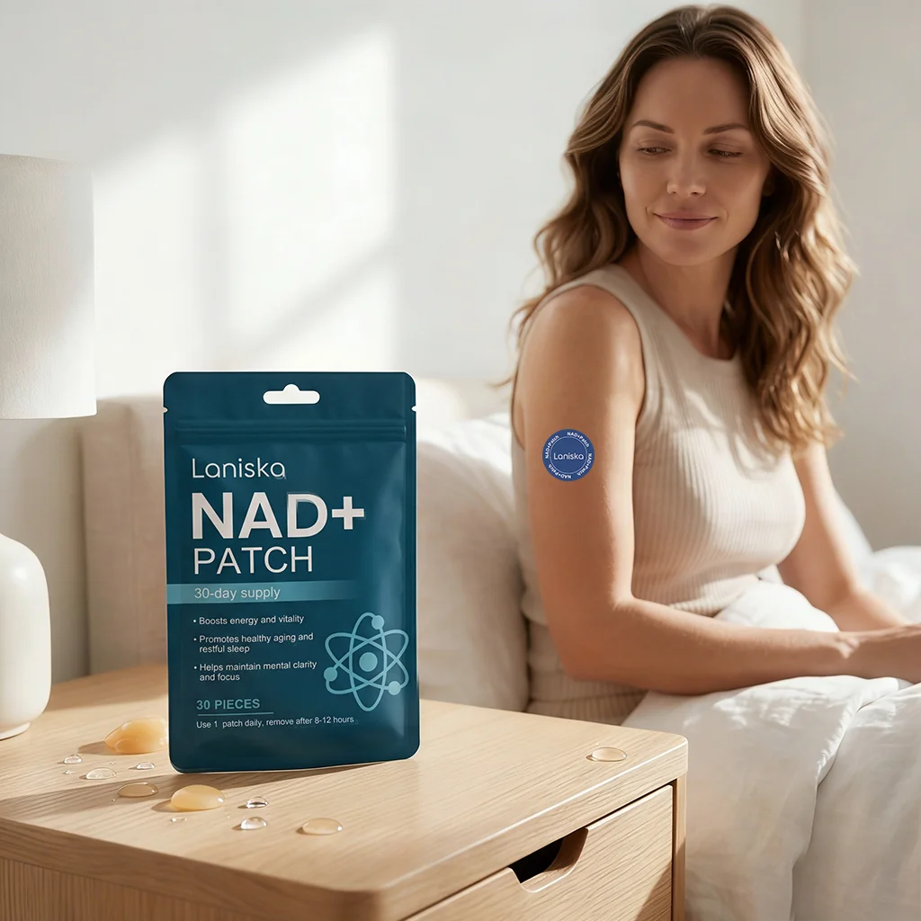 NAD+ Transdermal Patches 30Pcs Round Dark Blue Patches Skin Friendly Adhesive Daily External Body Care Patches
