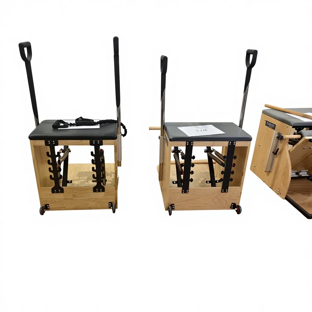 Durable  Wood Wunda Chair Portable Home Fitness Equipment Stable Combination Pilates Reformers for Core Body Workout