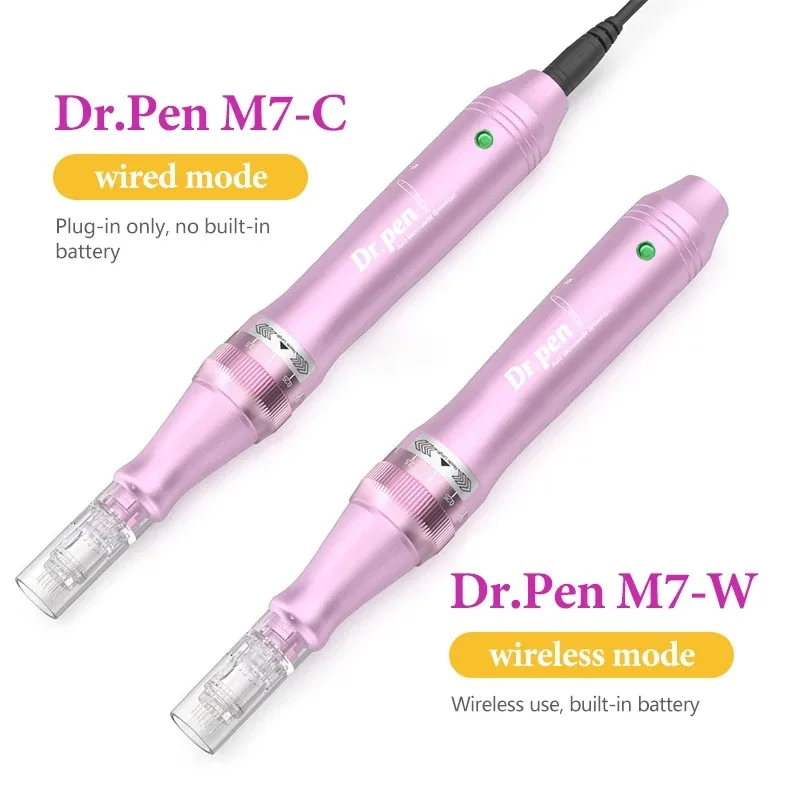 M7 Electric Microneedle DR.pen Introducer MTS Rechargeable Cordless Rolling Microneedle Machine Cartridge Tip 12 Needles