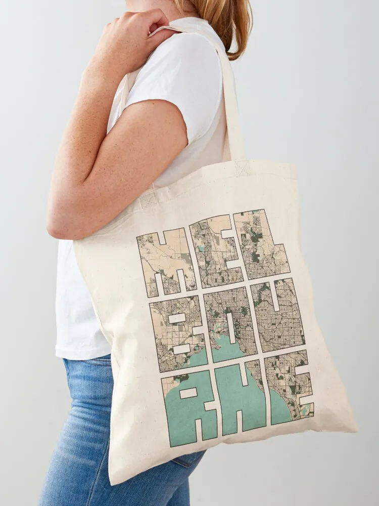 خريطة مدينة ملبورن أستراليا - حقيبة يد كلاسيكية وحقائب يد وحقيبة مخصصة وحقيبة تسوق نسائية #1