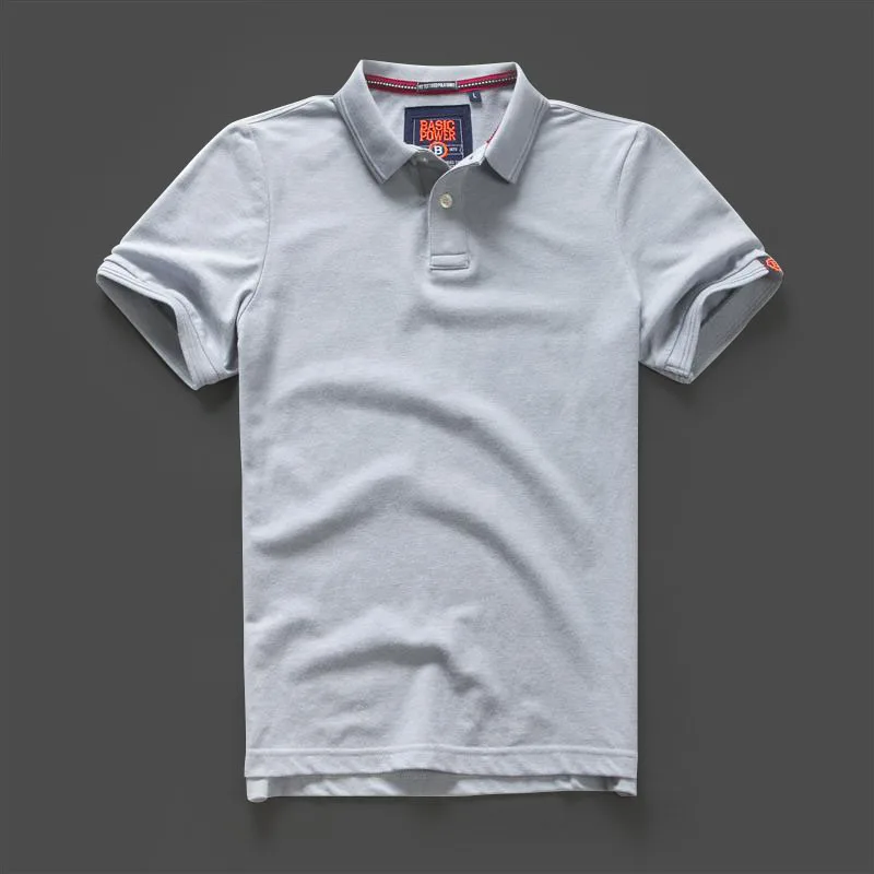 

Mens Polo Shirts Cotton Short Sleeve T-Shirt Solid Color Basic Business Casual Male Retro T-shirts High Quality Plain Tops Tee