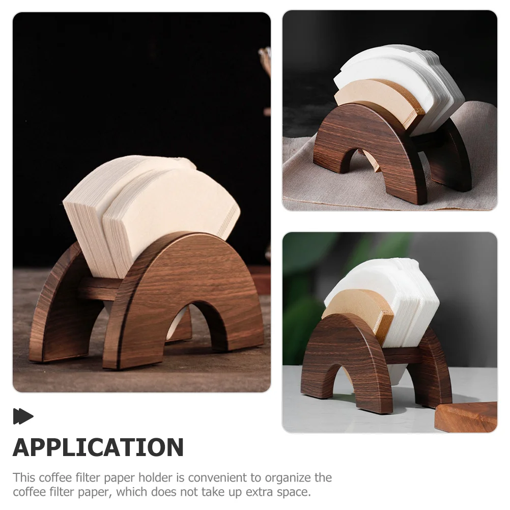 حامل ورق فلتر القهوة البلاستيكي، حامل تخزين الحبوب الخشبية، حامل مرشح القهوة بسعة كبيرة، منظم سطح الطاولة #5