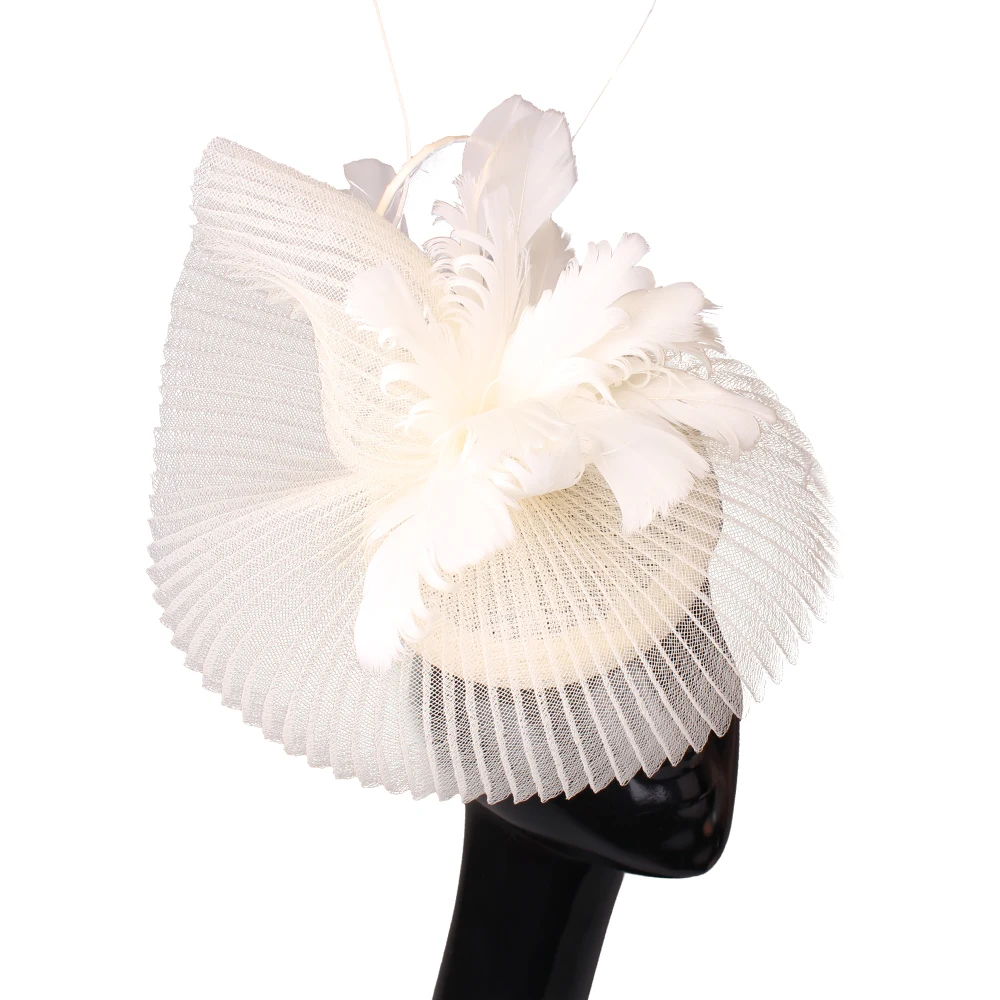 Women's High-Quality Sinamay Fascinator Hair Clip Church Wedding Cocktail Party Hair Accessories Bride Headwear Hat for Women