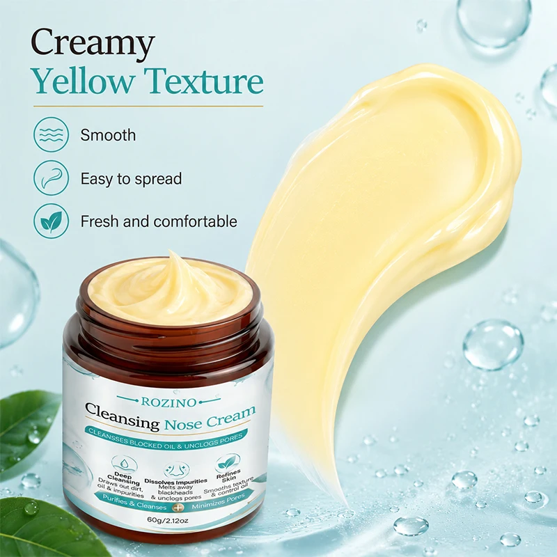 1Pcs/2Pcs/3Pcs Deep Cleansing Nose Cream, Nasal Cleansing Cream, Nose Cleansing Product, Effectively Cleans Clogged Pores and Unclogs Them, Removes Grease and Black and White Particles from the Nose, Deeply Exfoliates, Moisturizes Dry Skin, Refines Skin Texture, and Makes the Nose Smooth and Shiny
