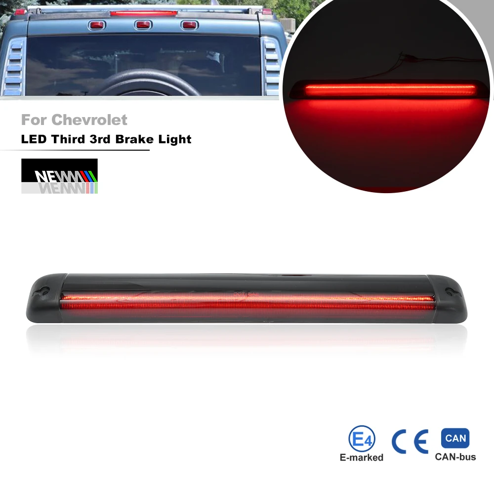 Smoked LED Third Brake Light For Chevy/GMC C/K C1500 C2500 K1500 K2500 Suburban Yukon XL Tahoe Blazer H2 Escalade Bravada