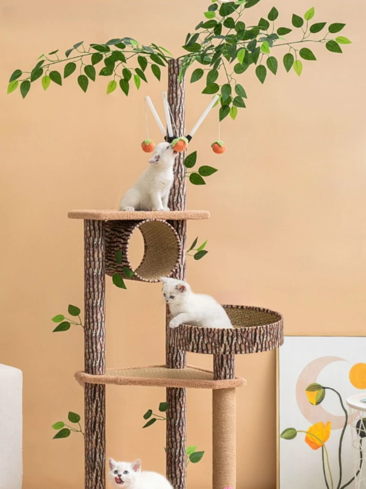 Woven Educational Toys Pet Cats Articles Cat Climbing Frame Large Cat Nest Tree House Scratching Accessories Sisal Rattan
