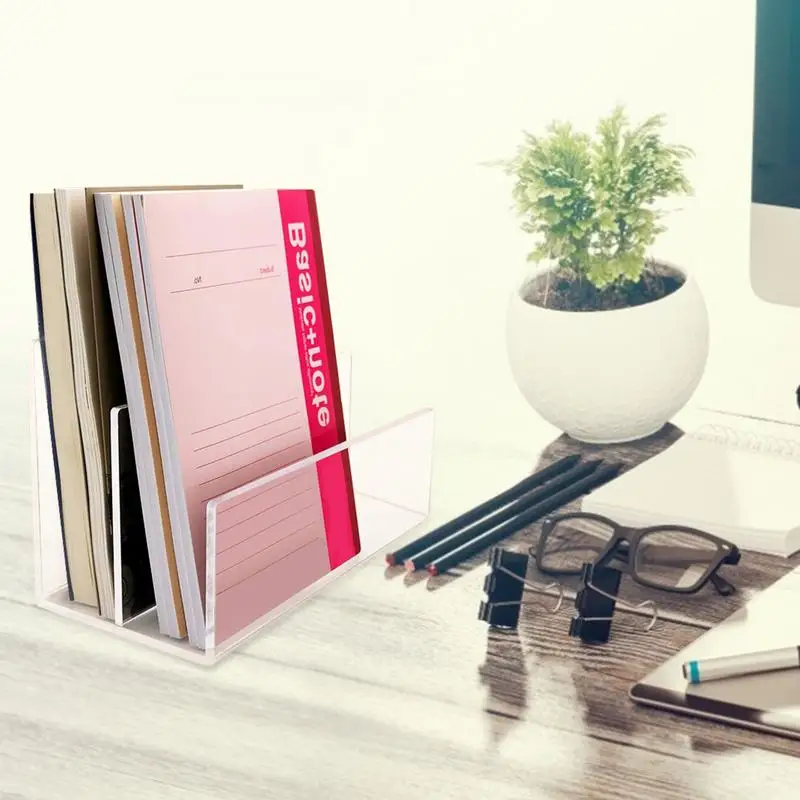 Imagem -04 - Clear File Organizer para Office Desk Office Desk Letter Organizer Livros Pastas Arquivos Slots