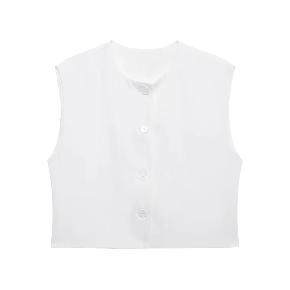 2024 RARF autumn new European and American style fashionable versatile niche casual buckle decoration vest style top