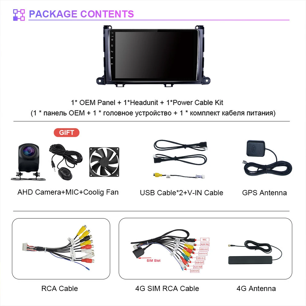 Android 16 Carplay Auto 2K Screen Car Radio Multimedia Video Player For Toyota Sienna 3 XL30 2010 - 2014 2 din Autoradio Stereo
