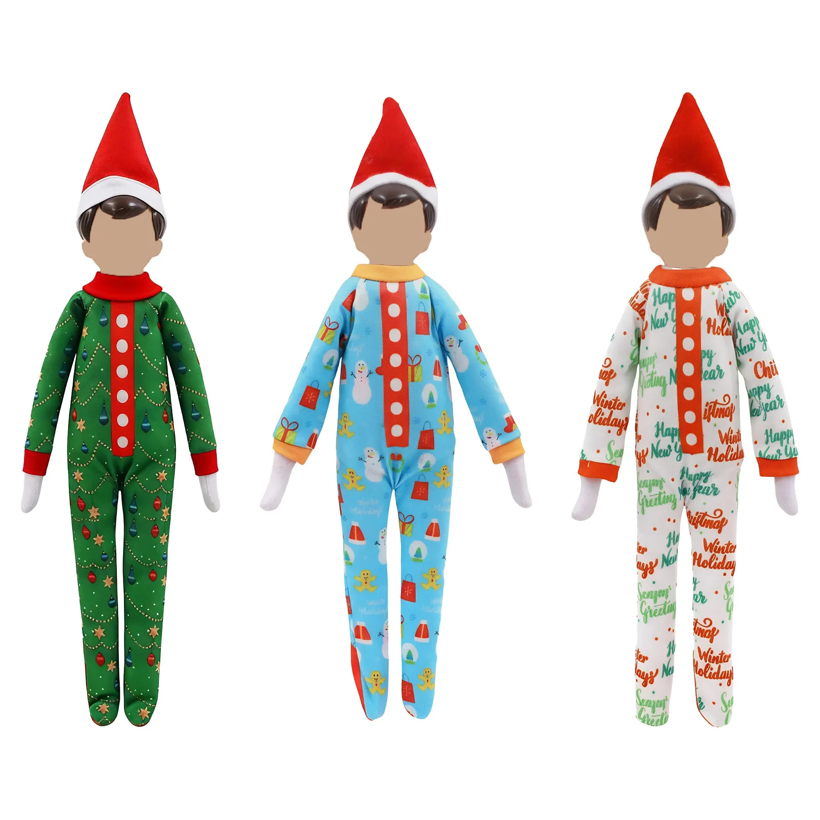 Geeignet für 30-cm-Puppen, Weihnachtspuppen-Kleidungszubehör, Weihnachts-Overall-Kleider, Hüte, Kleidungssets, Kindergeschenk