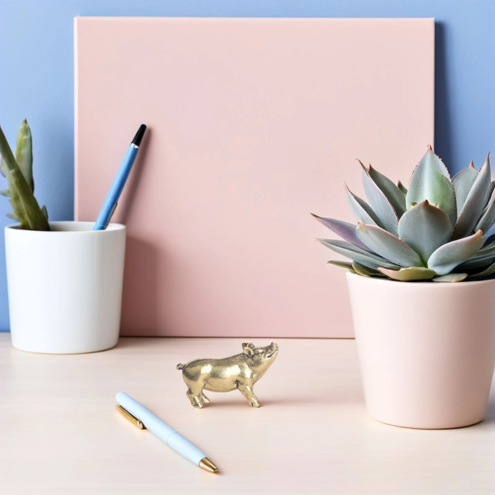 

Brass Zodiac Ornament Vintage Pig Statue for Living Room Desk Decor Tabletop Animal Adornment Retro Brass Piggy Sculpture