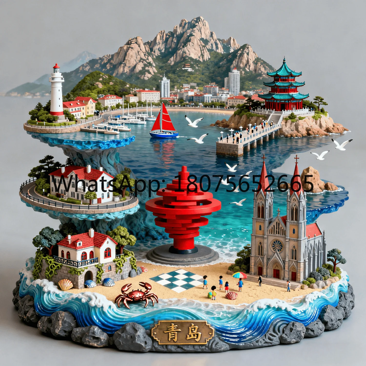 Jinan metal fridge magnet 3d souvenir baotu spring gift