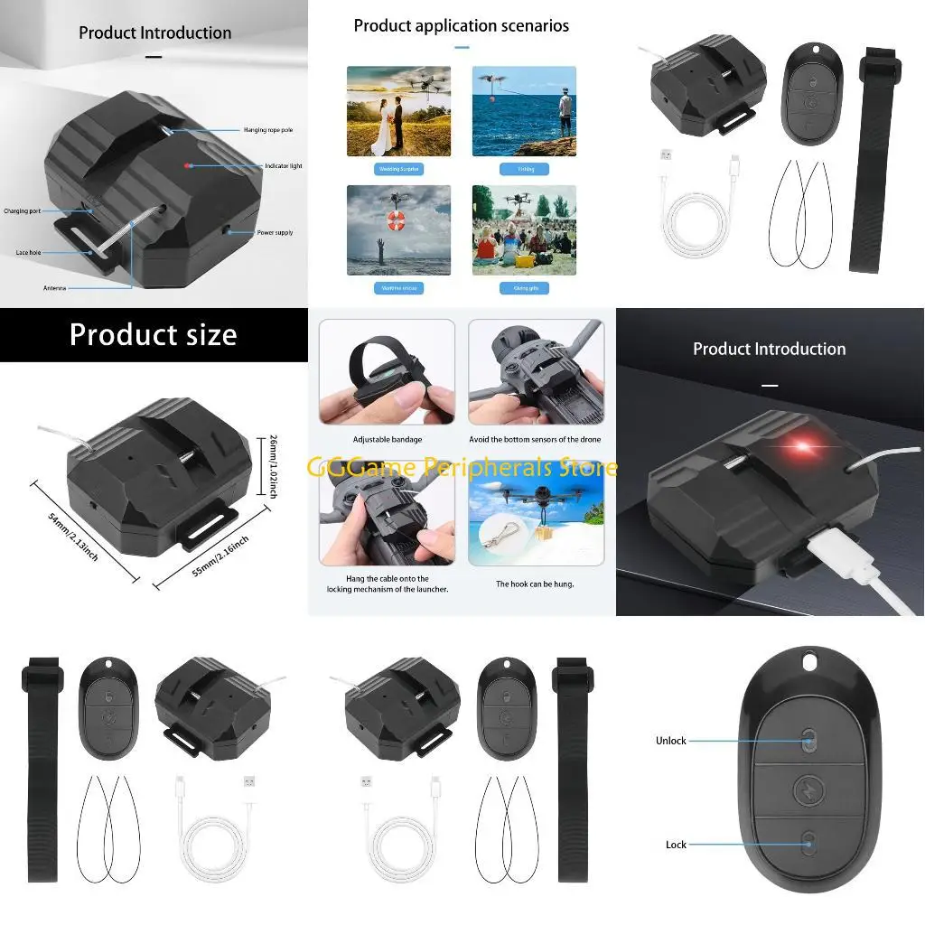 

U55B Intelligent Aerial Dispensing Device 500g Maximumly Load Remote Activation Safety System No Damage Installatio