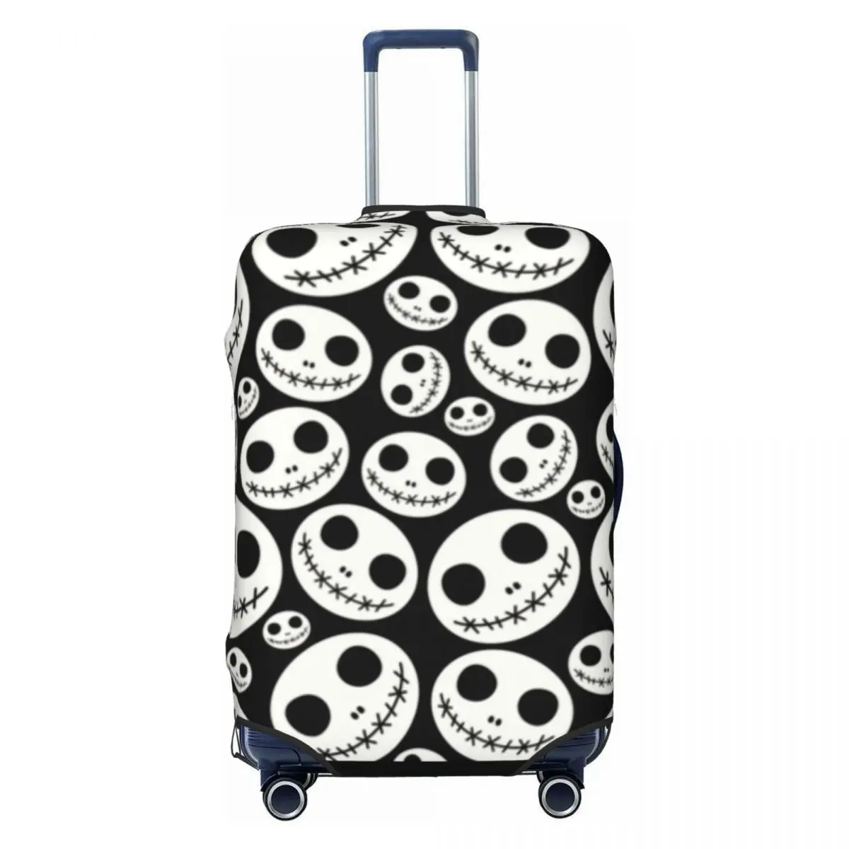 

Custom Halloween Skeleton Jack Skellingtons Suitcase Cover Elastic Luggage Covers Protector for 18-32 inch