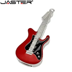 JASTER Chitarra in metallo Chiavetta USB Modello di chitarra musicale Pen Drive Memory Stick Pendrive 4GB 8G 16GB 32GB 64GB 128GB U Disco regalo