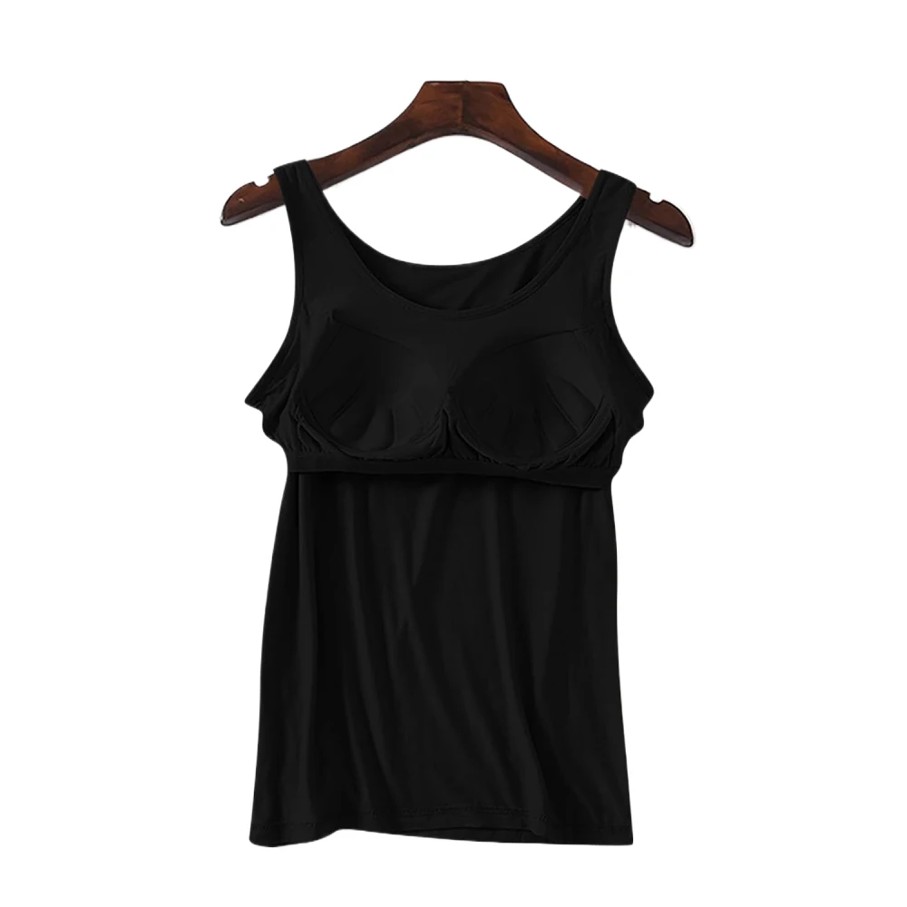 Women Cami Tank Tops Sleeveless Padded Camisole Tops Adjustable Spaghetti Strap Tank Top with Built In Bra