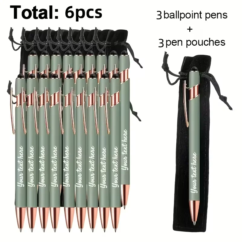 3 Sets of Personalized Custom Logo Pens That Can Be Laser-Engraved with Names and Dates, Multifunctional Ballpoint Pens, Press-Type Metal Pens, Business Spray-Coated Pens in Morandi Premium Color Series, Smooth Writing, Essential for Office and Study, Perfect Gift Choice The Perfect Writing Tool for Schools and Offices, the Perfect New Year Gift.