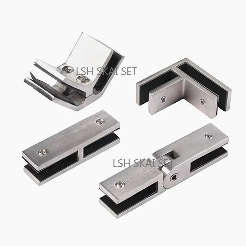 1 Piece Glass Clamp Bracket 304 Stainless Steel Railing Glass Clip for Swimming Pool Fence Balcony Deck Fence Glass Bracket