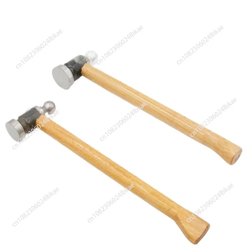 Goldsmith Handcraft Tool Wooden Handle Striking Hammer Double Round and Flat Head Jewelry Gold Forming Dapping Mallet/5pcs