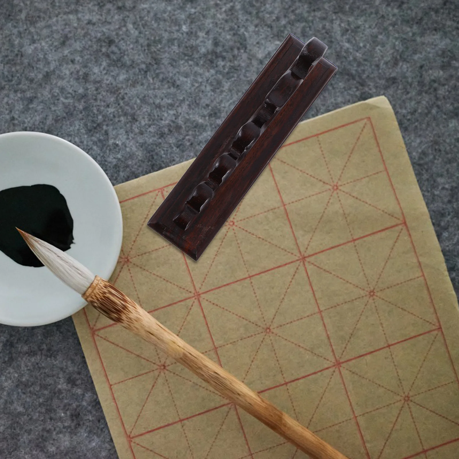 

3Pcs Wooden Dragon Brush Rest Stand Vintage Calligraphy Writing Brush Rack Chinese Pen Holder Desk Accessory Artistic Design