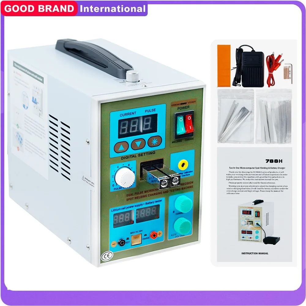 788H Multi Pulse Precision Welding  LED light  TestUSB for 18650  Pack Weld