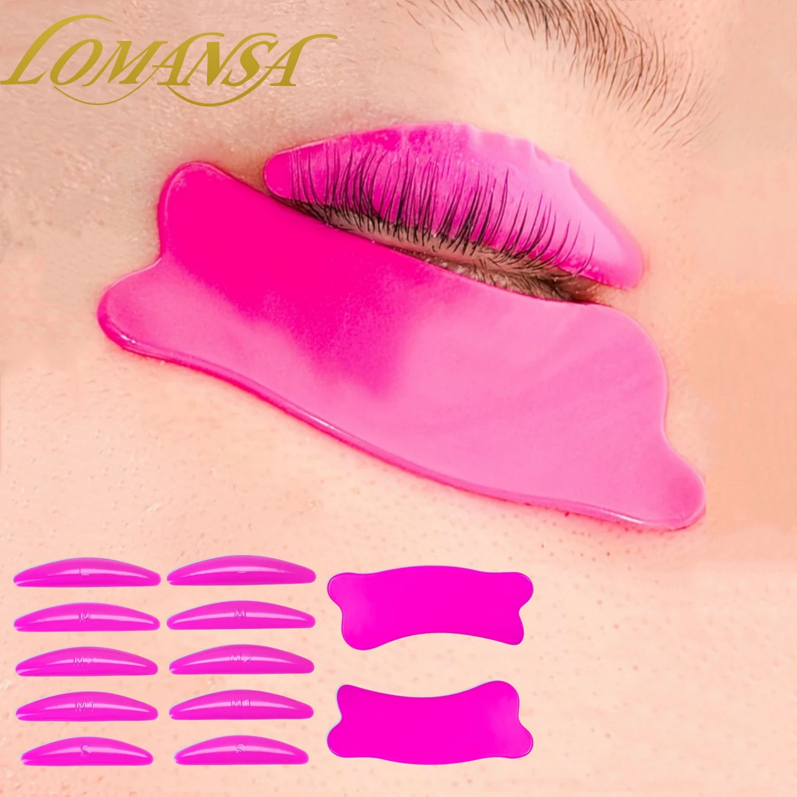 Lomansa Soft Sticky Shields Korean Lash Lift Pads With Eyelash Under Eyepatches Eye Pads for Lash Perm Lamination Makeup Tool