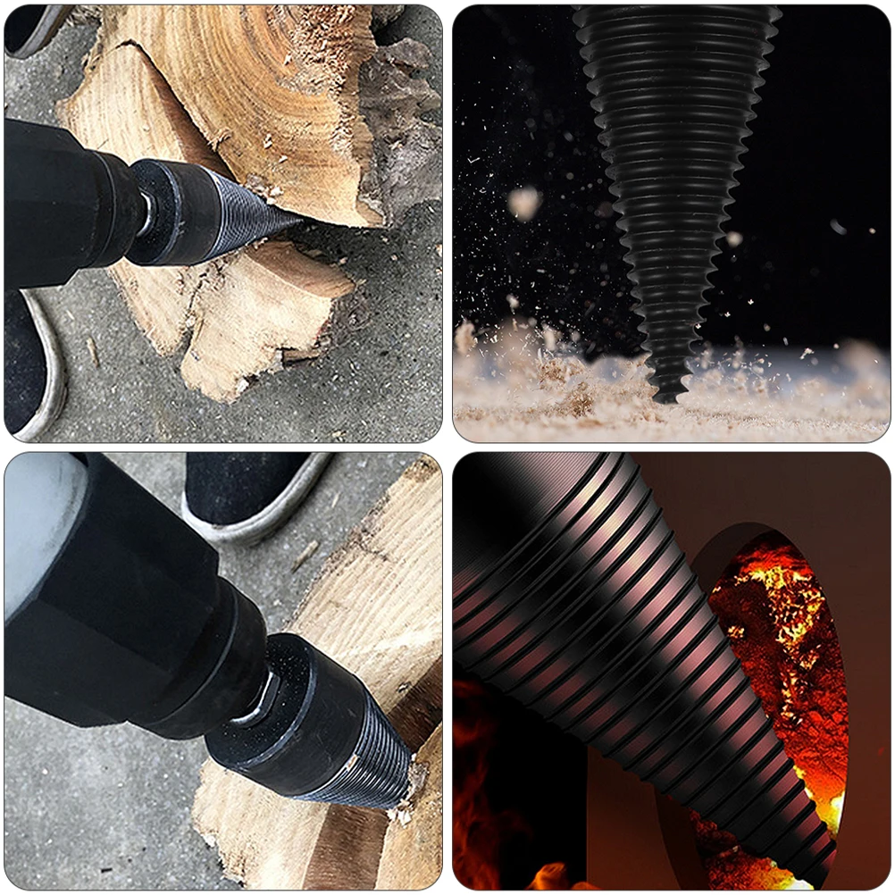 

1 set 1 Set 50Mm Firewood Drill Bit High-Grade Steel Wood Splitting Drill For Oak Hickory Walnut Woodworking Tool Log Splitter